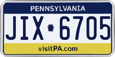 PA license plate JIX6705
