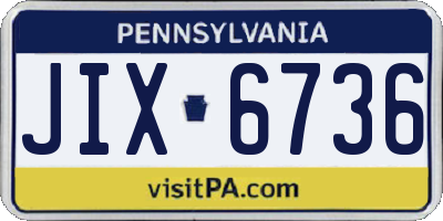 PA license plate JIX6736
