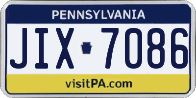 PA license plate JIX7086