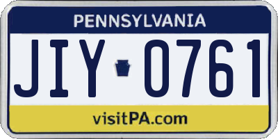 PA license plate JIY0761
