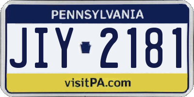 PA license plate JIY2181