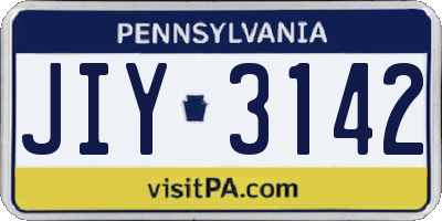 PA license plate JIY3142