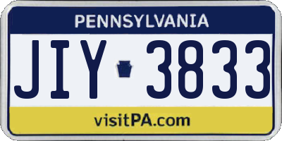 PA license plate JIY3833