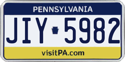 PA license plate JIY5982