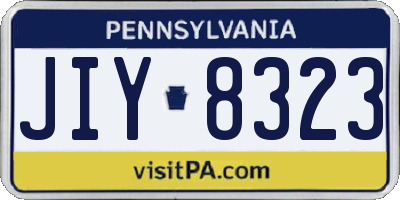 PA license plate JIY8323