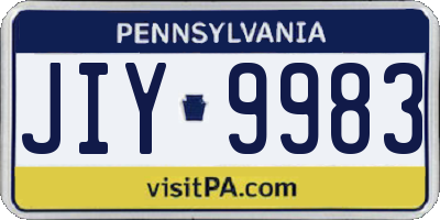 PA license plate JIY9983