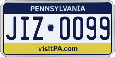 PA license plate JIZ0099