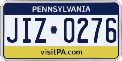 PA license plate JIZ0276