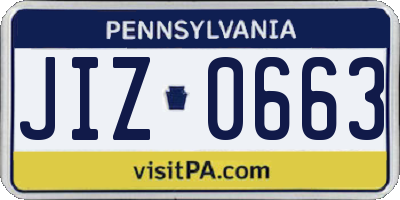 PA license plate JIZ0663