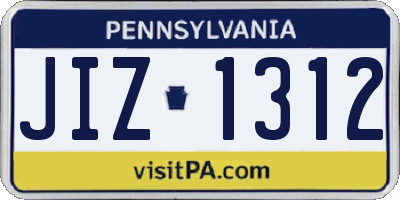 PA license plate JIZ1312
