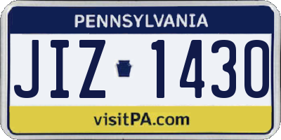 PA license plate JIZ1430