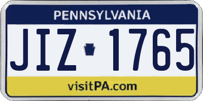 PA license plate JIZ1765