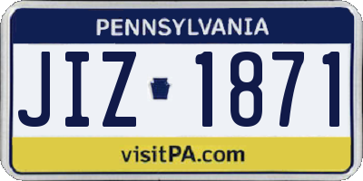 PA license plate JIZ1871