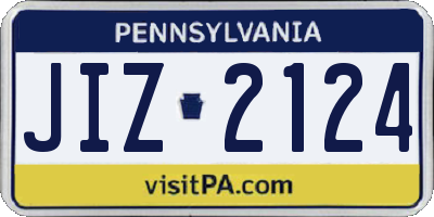 PA license plate JIZ2124