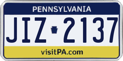 PA license plate JIZ2137