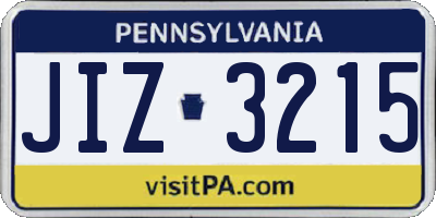 PA license plate JIZ3215
