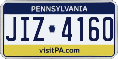 PA license plate JIZ4160