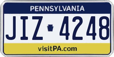 PA license plate JIZ4248