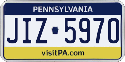 PA license plate JIZ5970