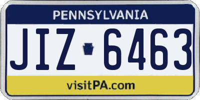 PA license plate JIZ6463