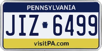 PA license plate JIZ6499