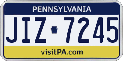 PA license plate JIZ7245