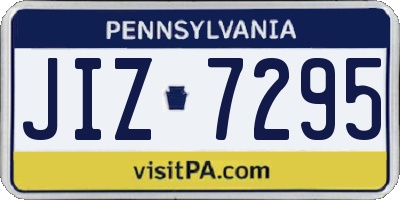 PA license plate JIZ7295