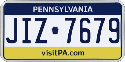 PA license plate JIZ7679