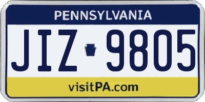 PA license plate JIZ9805