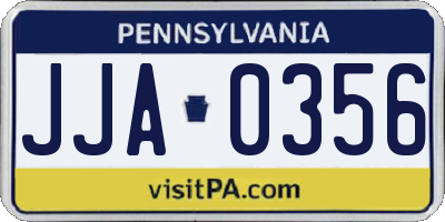 PA license plate JJA0356