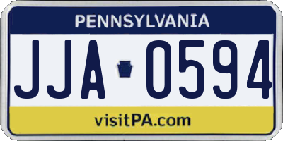 PA license plate JJA0594