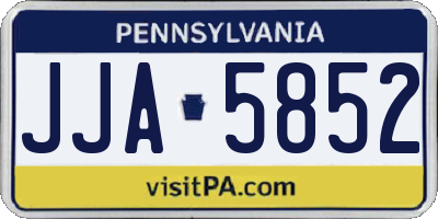 PA license plate JJA5852