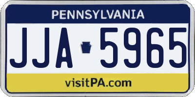 PA license plate JJA5965