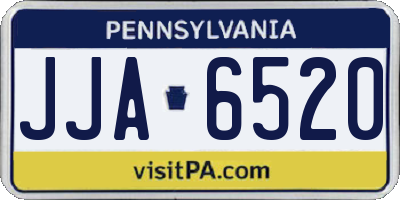 PA license plate JJA6520