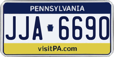 PA license plate JJA6690