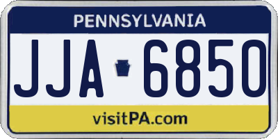 PA license plate JJA6850