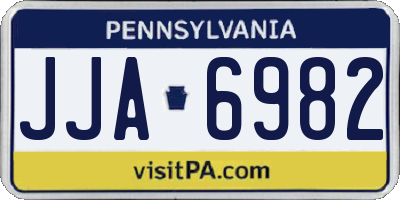 PA license plate JJA6982