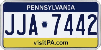 PA license plate JJA7442