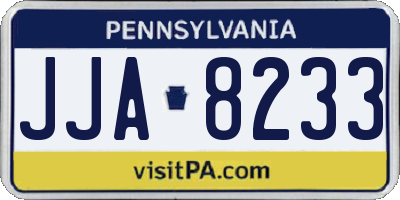 PA license plate JJA8233
