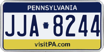 PA license plate JJA8244