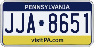 PA license plate JJA8651