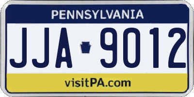 PA license plate JJA9012