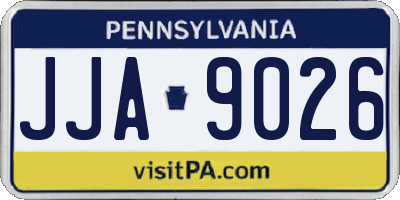 PA license plate JJA9026