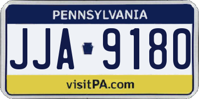 PA license plate JJA9180