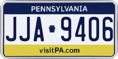 PA license plate JJA9406