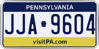 PA license plate JJA9604