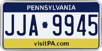 PA license plate JJA9945