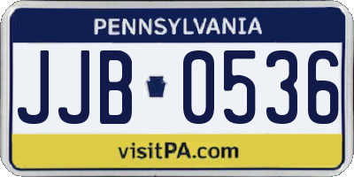PA license plate JJB0536