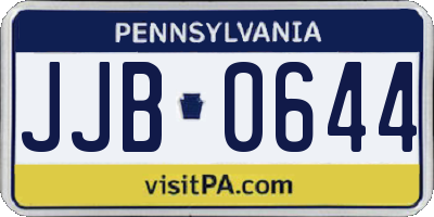 PA license plate JJB0644