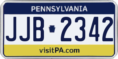 PA license plate JJB2342